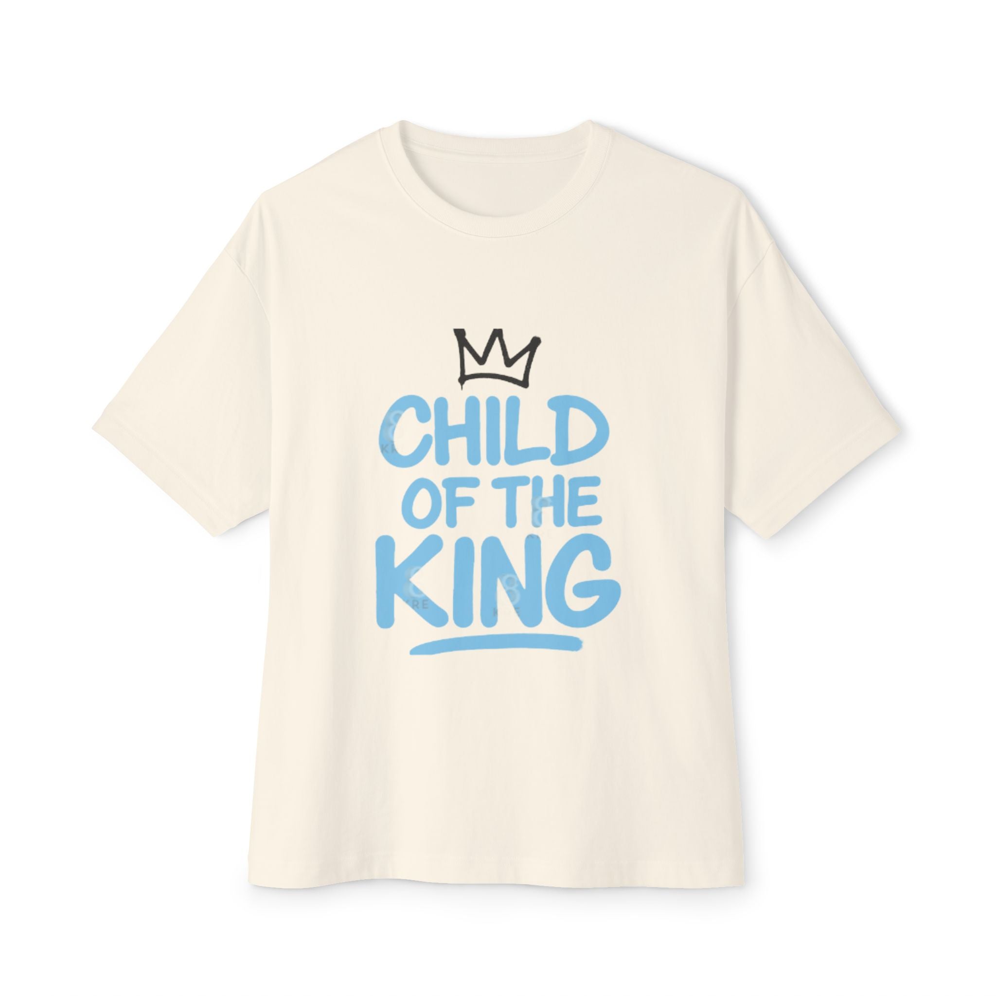 Oversized Graphic Tee - "Child of the King" Inspirational Shirt, Casual Wear, Relaxed Fit, Gift for Youth, Faith-Based Apparel