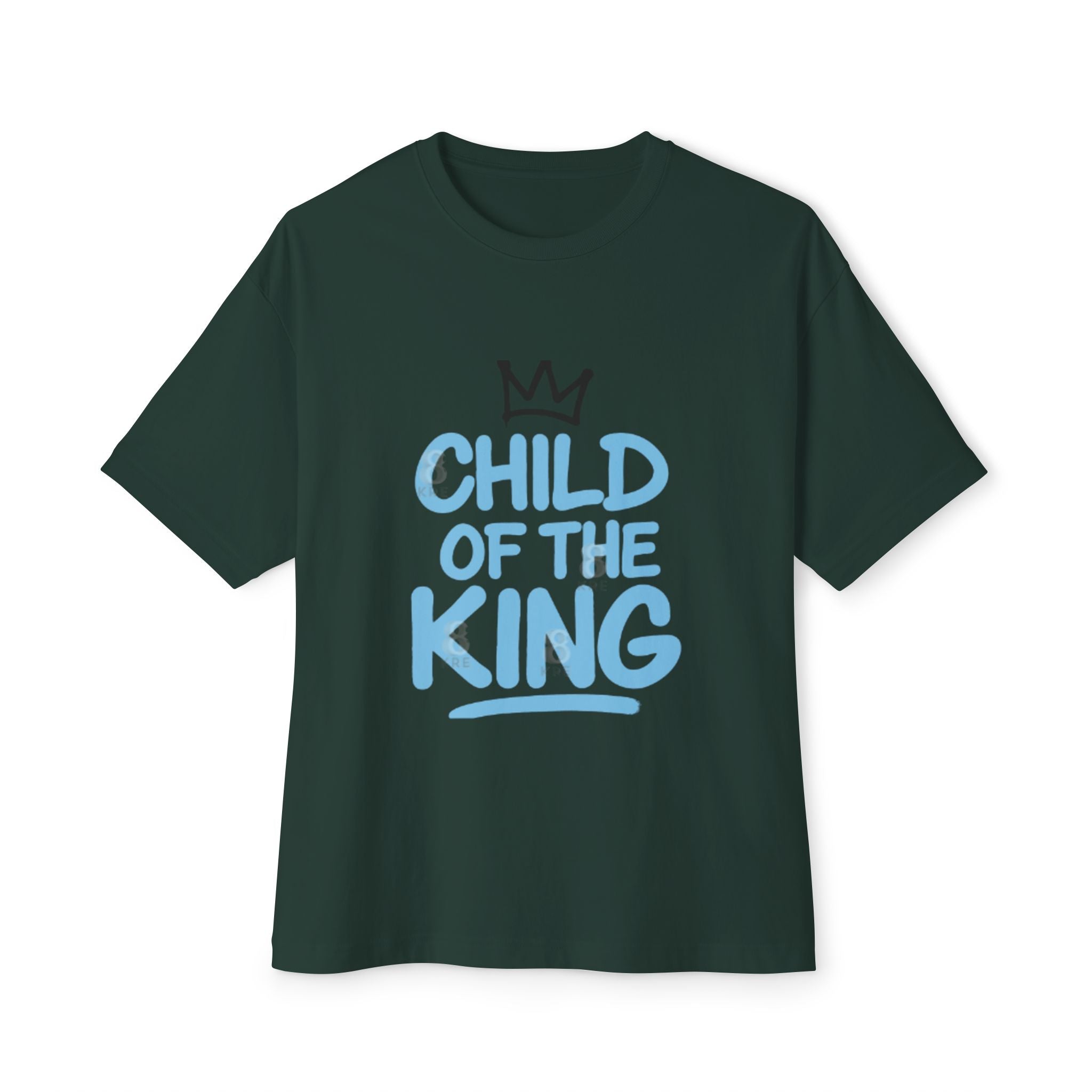Oversized Graphic Tee - "Child of the King" Inspirational Shirt, Casual Wear, Relaxed Fit, Gift for Youth, Faith-Based Apparel