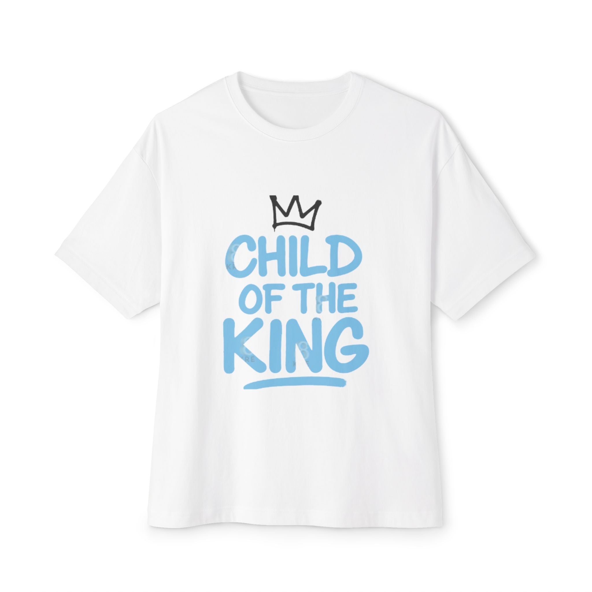 Oversized Graphic Tee - "Child of the King" Inspirational Shirt, Casual Wear, Relaxed Fit, Gift for Youth, Faith-Based Apparel