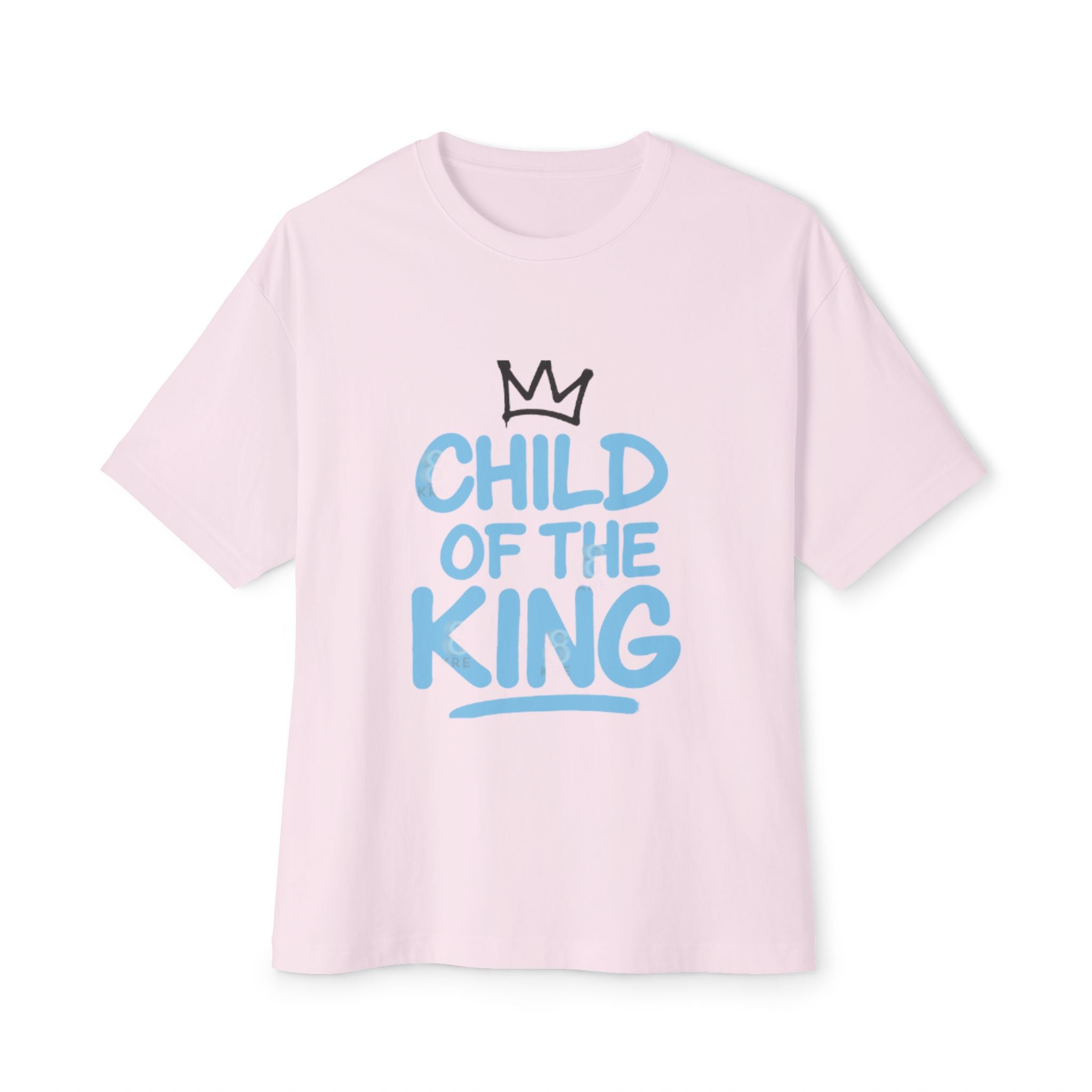 Oversized Graphic Tee - "Child of the King" Inspirational Shirt, Casual Wear, Relaxed Fit, Gift for Youth, Faith-Based Apparel