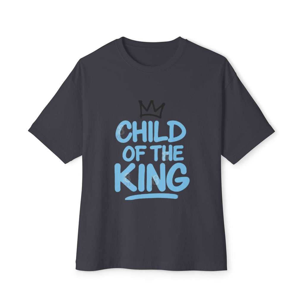 Oversized Graphic Tee - "Child of the King" Inspirational Shirt, Casual Wear, Relaxed Fit, Gift for Youth, Faith-Based Apparel