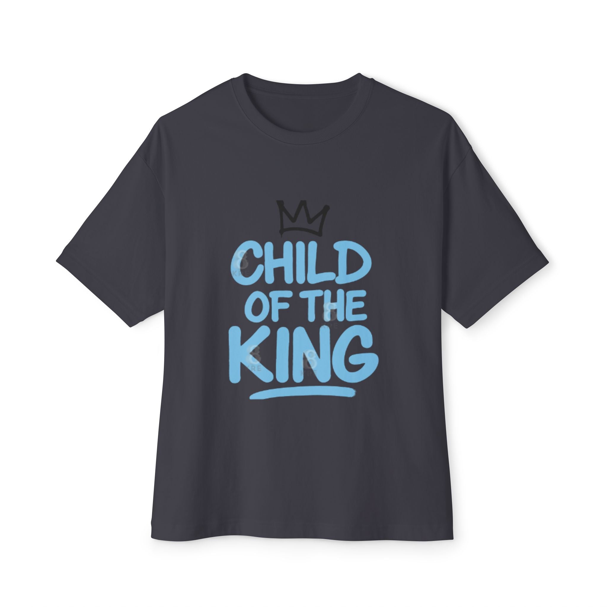 Oversized Graphic Tee - "Child of the King" Inspirational Shirt, Casual Wear, Relaxed Fit, Gift for Youth, Faith-Based Apparel