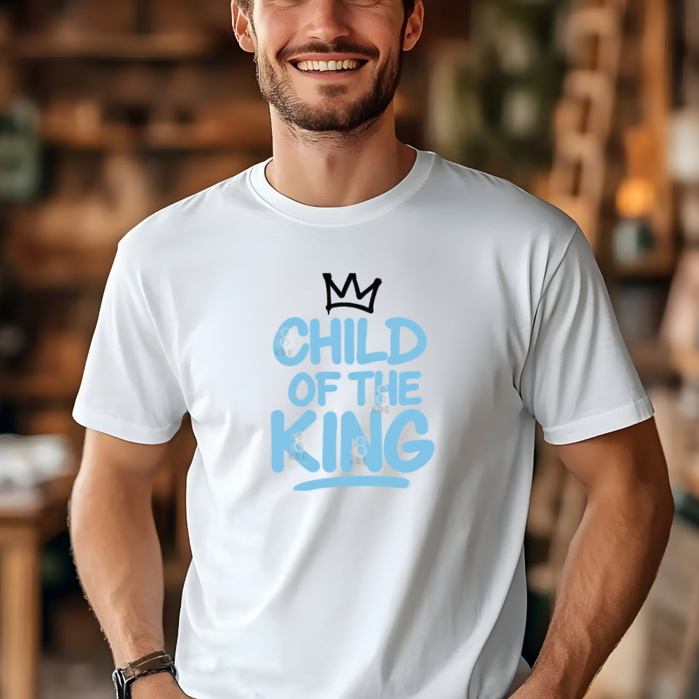 Oversized Graphic Tee - "Child of the King" Inspirational Shirt, Casual Wear, Relaxed Fit, Gift for Youth, Faith-Based Apparel